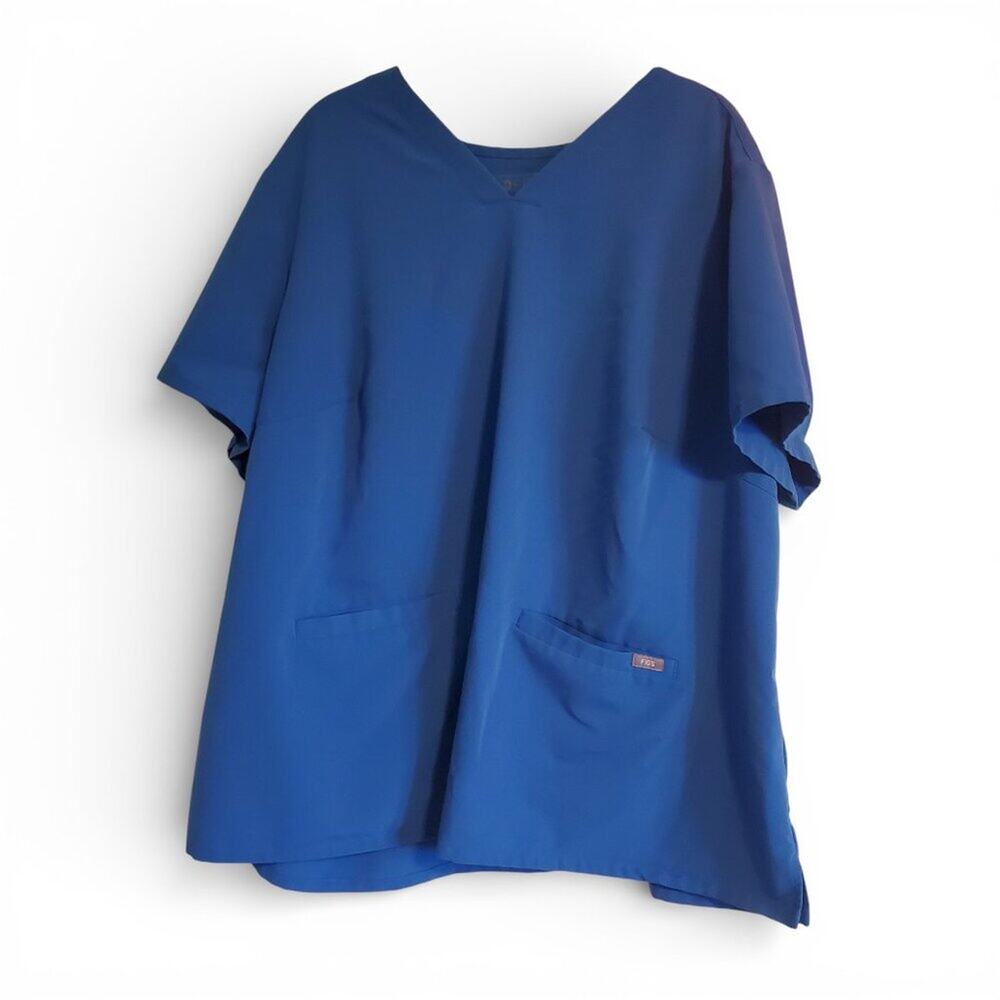 Figs Casma Three Pocket Scrub Top Womens 5XL Blue